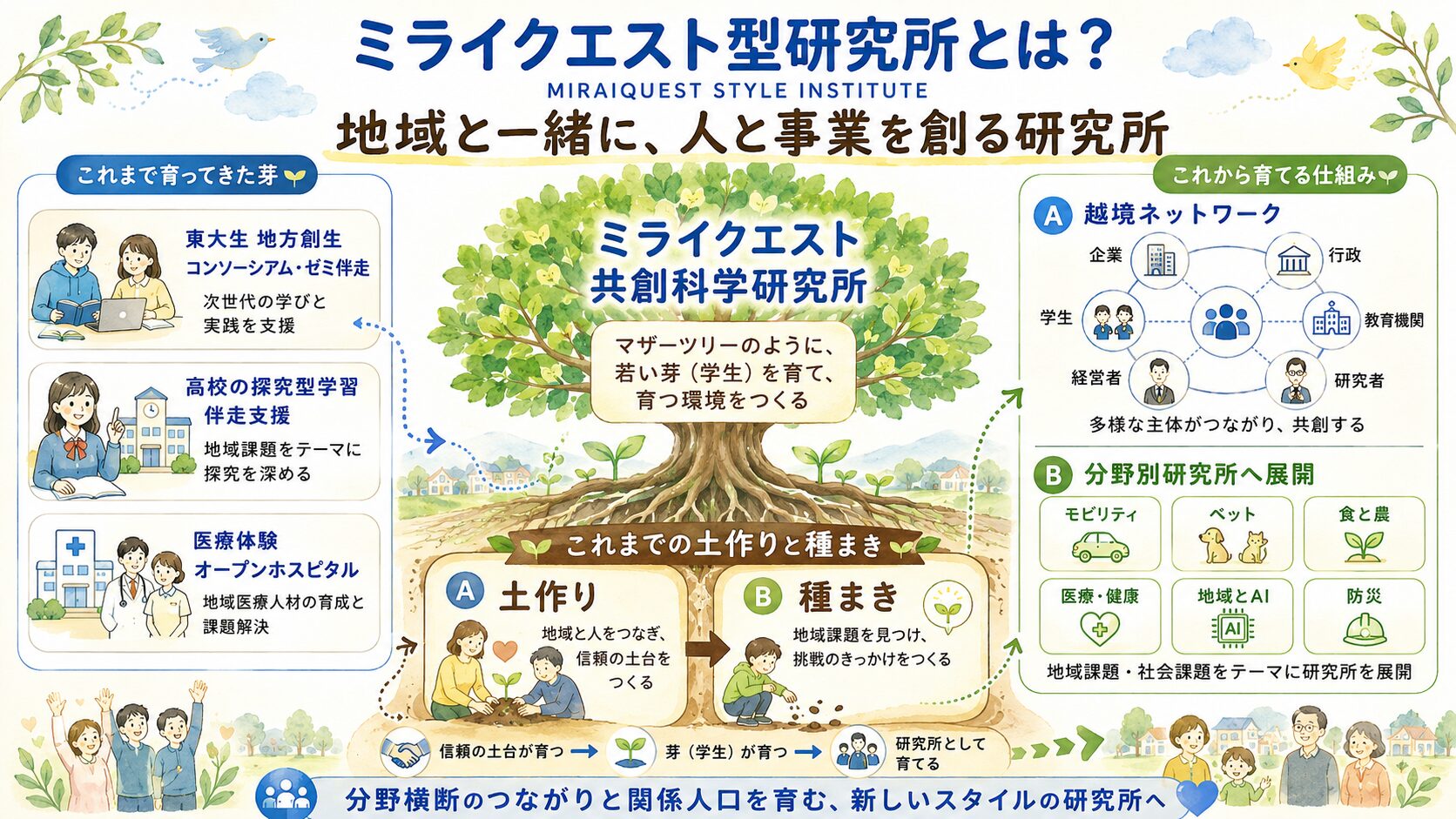 ミライクエスト共創科学研究所のビジョンマップ