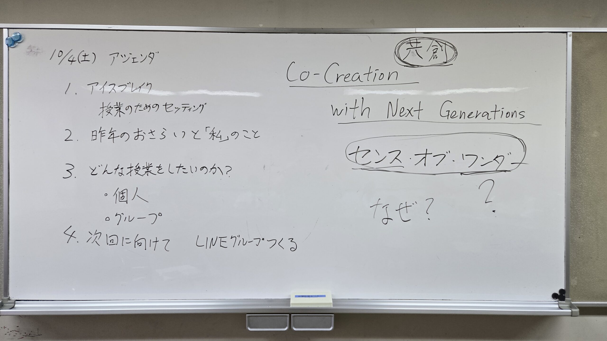 グループで授業計画について話し合う高校生